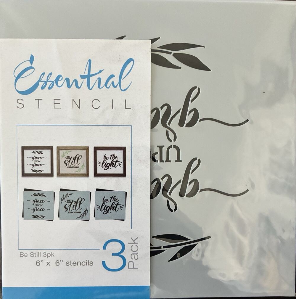 Essential Stencil Reuseable Be Still 3 Pk Mini Set Flexible Washable Strong 6”